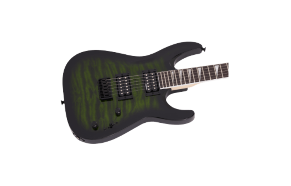 Jackson JS Dinky arch top JS32Q Transparent Green Burst