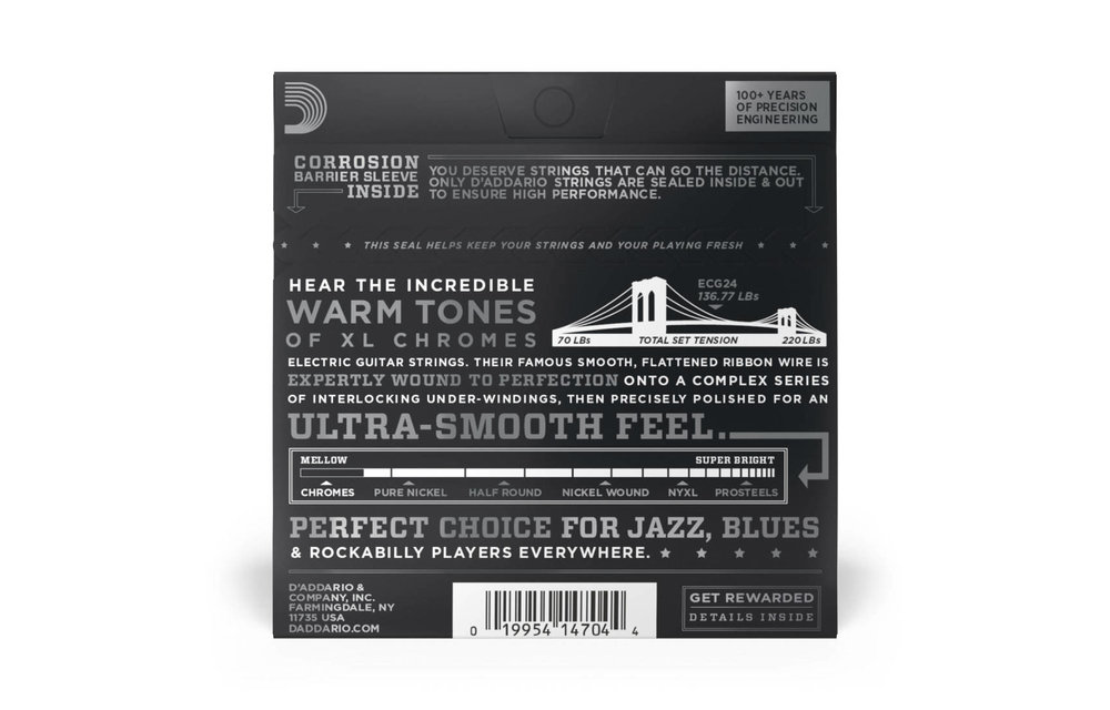 D'Addario elect. Chrome 11-50 flatwound