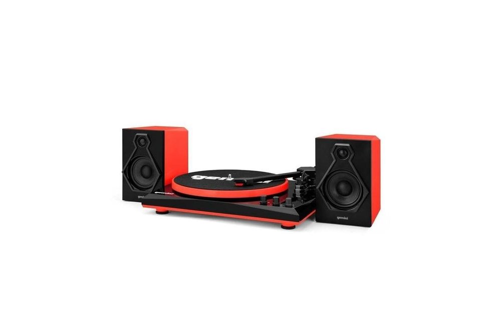 Gemini Stereo Turntable System, Black / Red