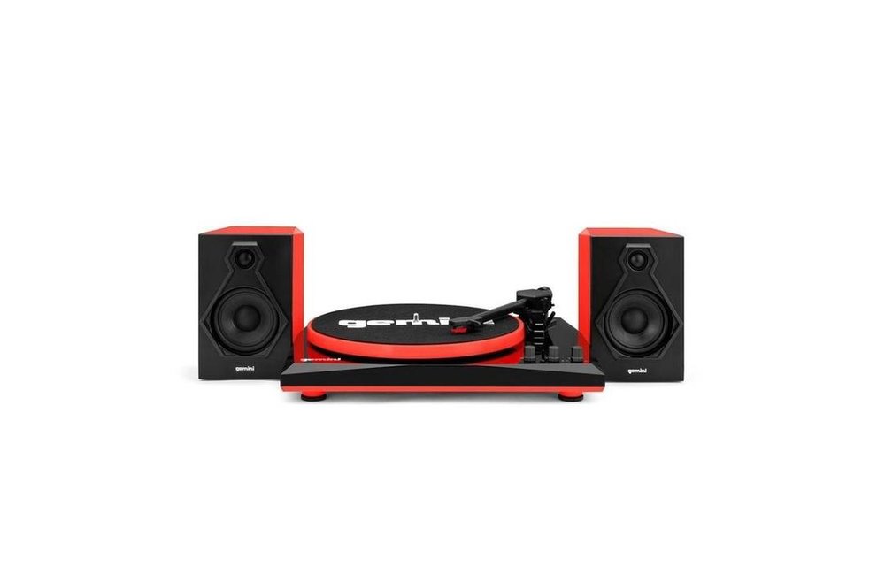 Gemini Stereo Turntable System, Black / Red