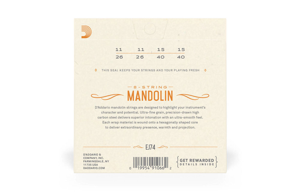 D'Addario mandolin phosphore bronze