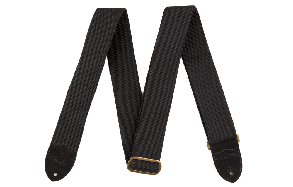 Fender - Strap Cotton et cuir , Noir, 2"