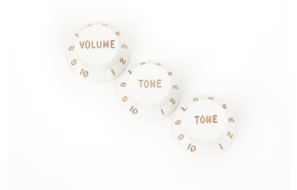 Fender - Stratocaster® Knobs blancs (Volume, Tone, Tone) (3)