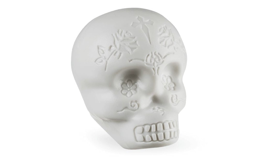 Latin Percussion Sugar Skull Shaker, White (Glow in the dark)