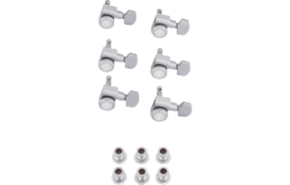 Fender - Locking Stratocaster®/Telecaster® Staggered Tuning Machines, Brushed Chrome (6)