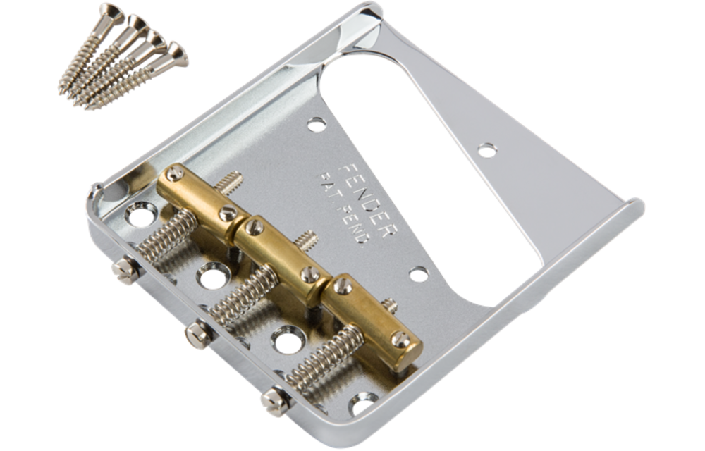 Fender - 3-Saddle American Vintage Telecaster® Bridge Assembly with Brass Saddles (Chrome)