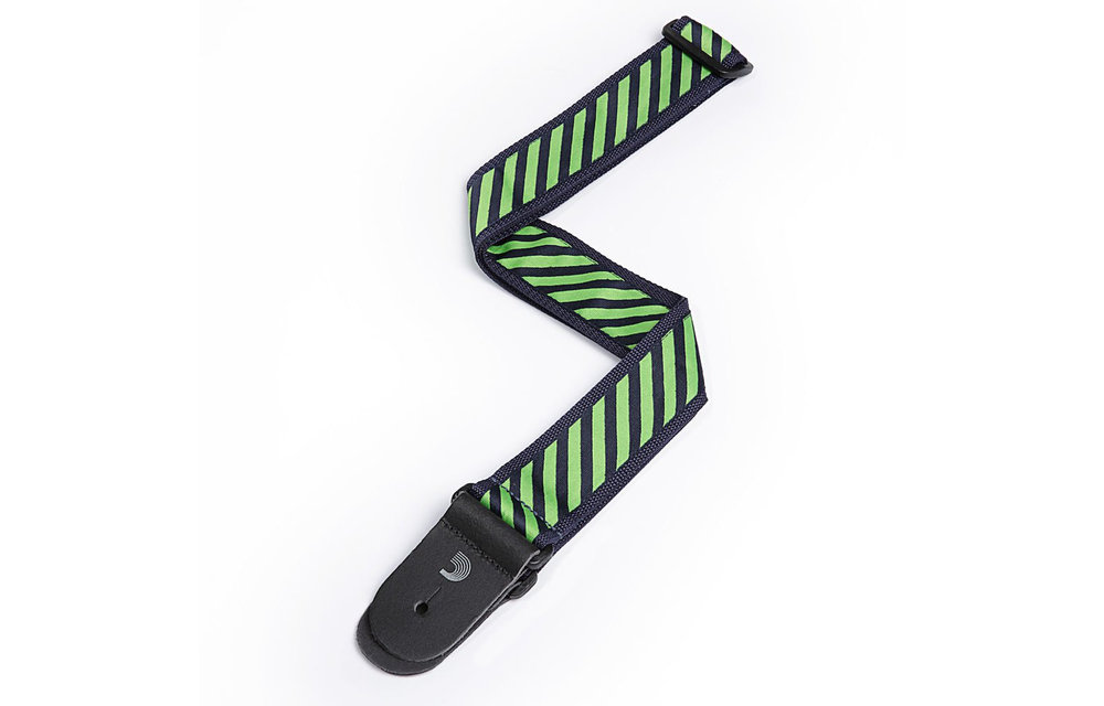 D'Addario - Polypropylene Guitar Strap w/ Stripe Jacquard Green