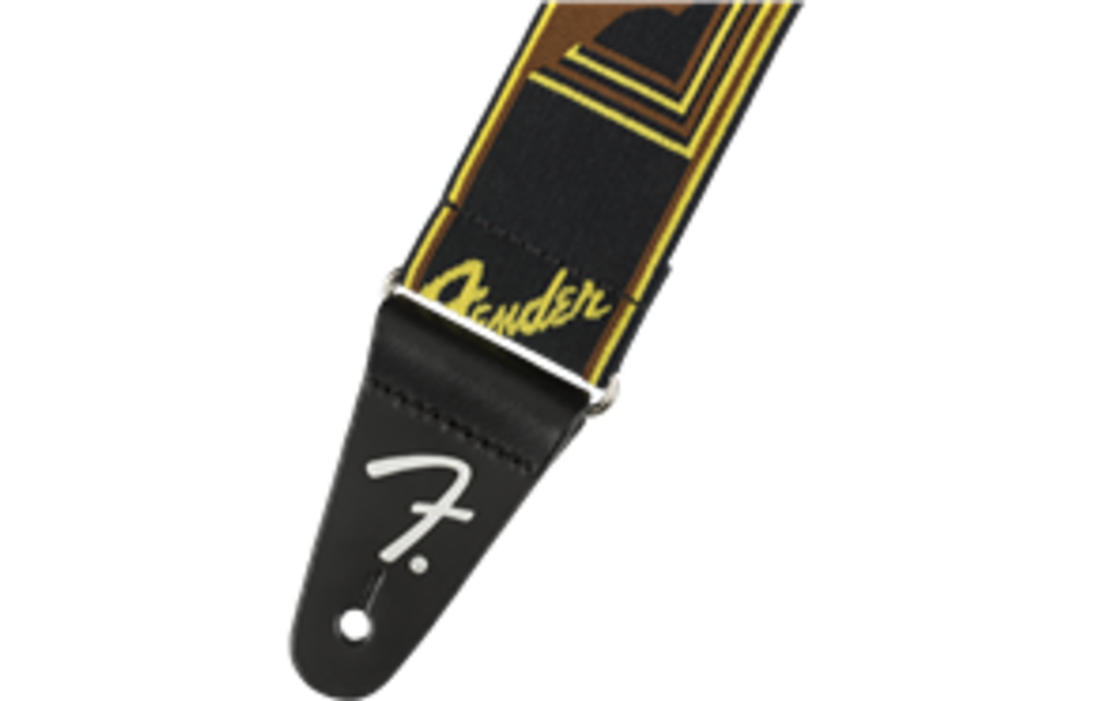 Fender - Courroie De Guitare Jaune Monogrammée légère
