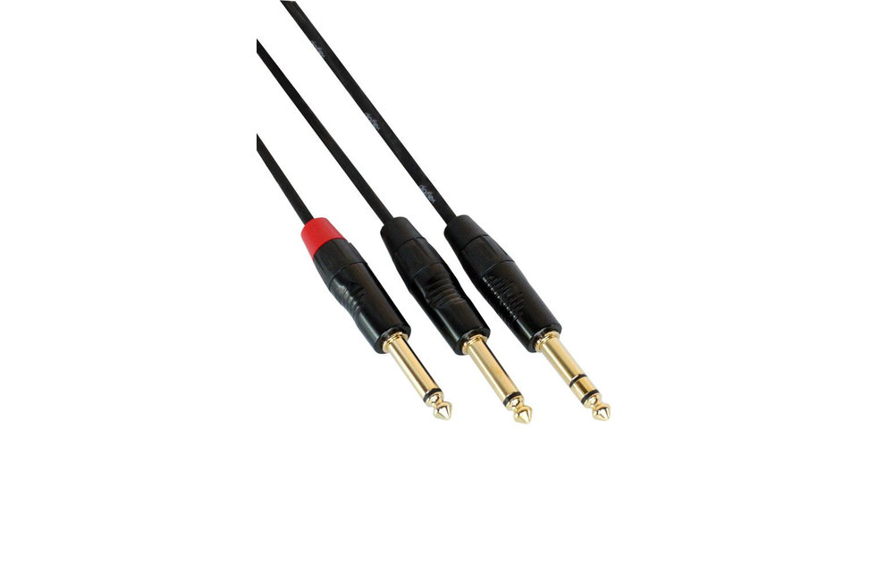 Digiflex - 3 Foot Pro Insert Cable -TRS to 2 x Phone Plugs