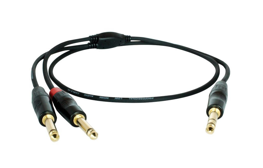 Digiflex - 3 Foot Pro Insert Cable -TRS to 2 x Phone Plugs