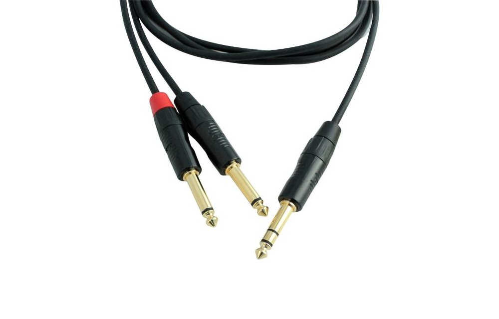 Digiflex - 3 Foot Pro Splitter Cable -Mini TRS to 2 x TS Plug