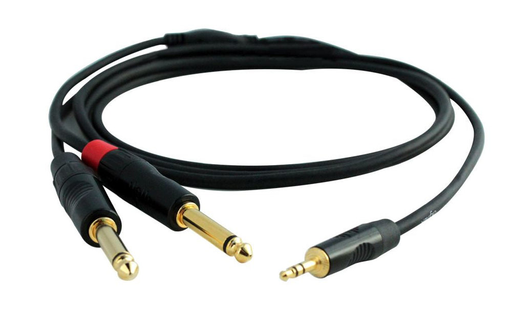 Digiflex - 3 Foot Pro Splitter Cable -Mini TRS to 2 x TS Plug