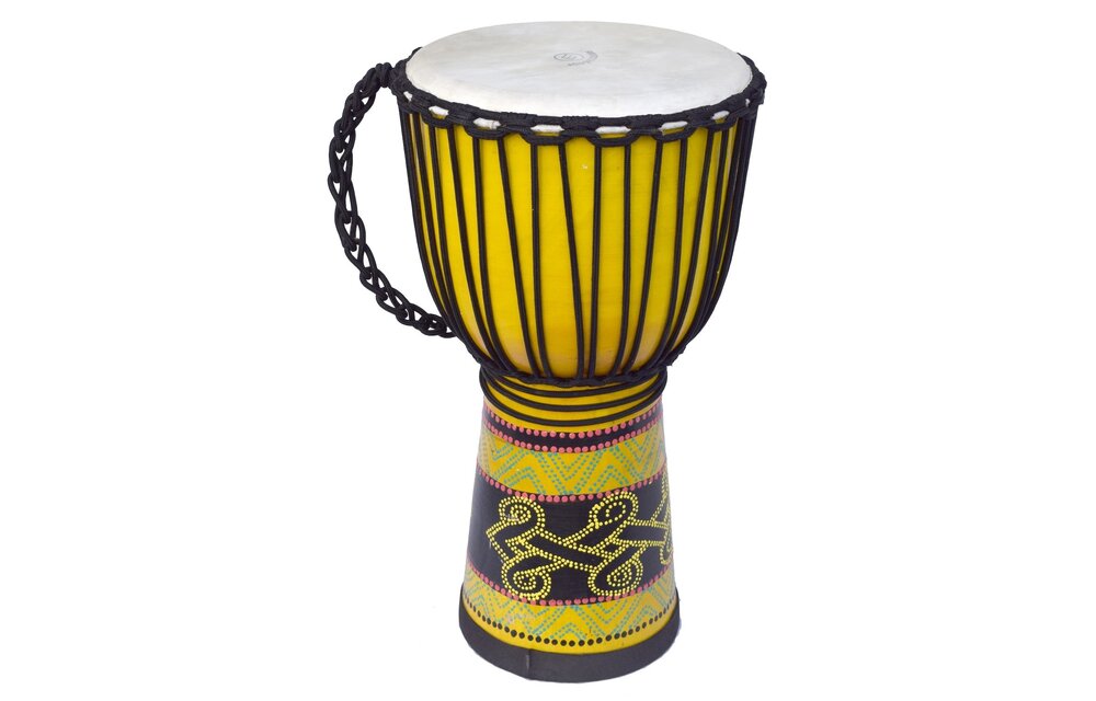 Ecko - 50cm/20in. Djembe Yellow Painting