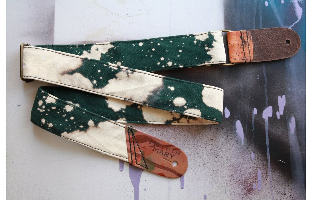 Mother Mary Company - Forrest Green Bleached Guitar Strap