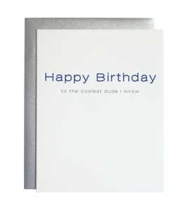 chez gagne Coolest Dude Happy Birthday Letterpress Card