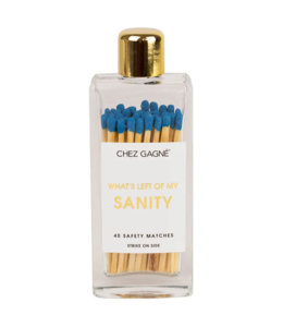 chez gagne Left of My Sanity - Glass Bottle Matches