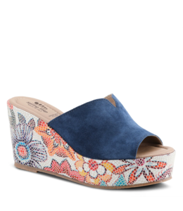 spring footwear Laylani  Wedge Sandal - Navy Blue