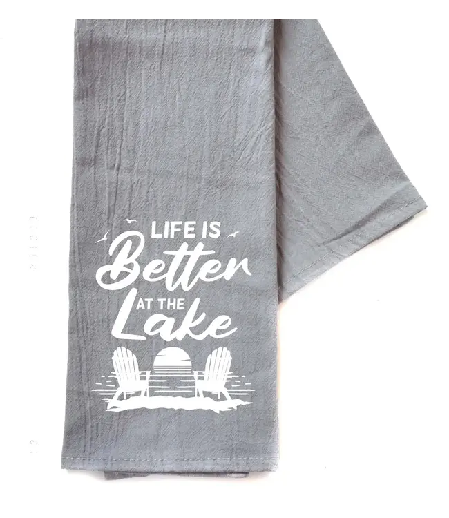 Driftless Studios Life is Better at the Lake Hand Towels