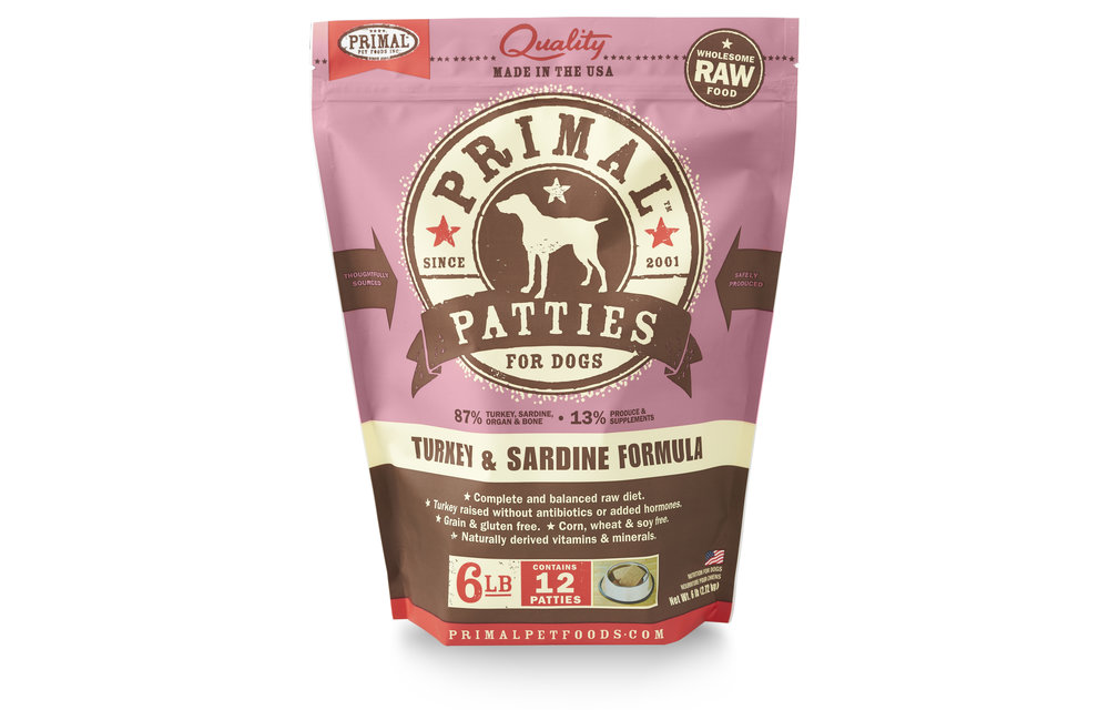 Primal Turkey Sardine Patties 6lb