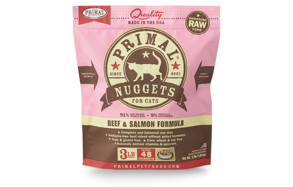 Primal Cat Nuggets Beef & Salmon 3lb