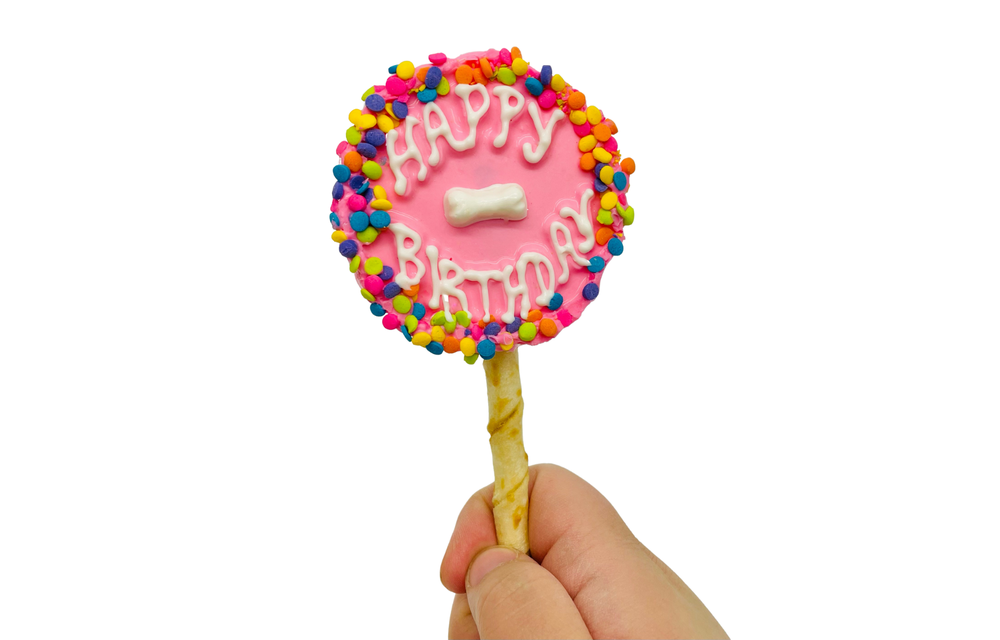 Lucky Dog Pink Happy Birthday Pop