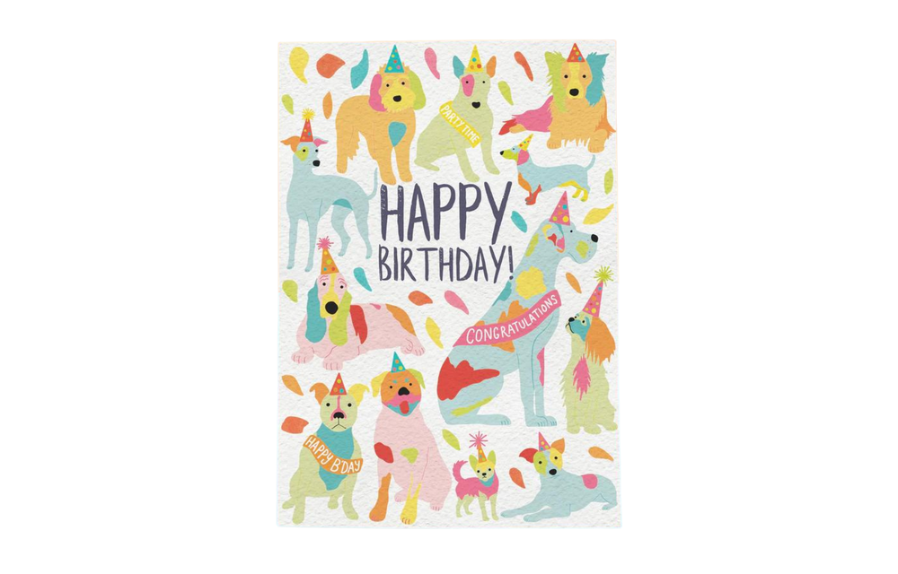 Edible Greeting Card Birthday Dogs Bacon Flavor