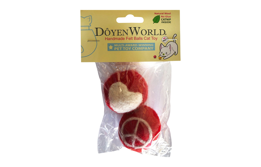Doyen Cat Felt Ball Peace Love