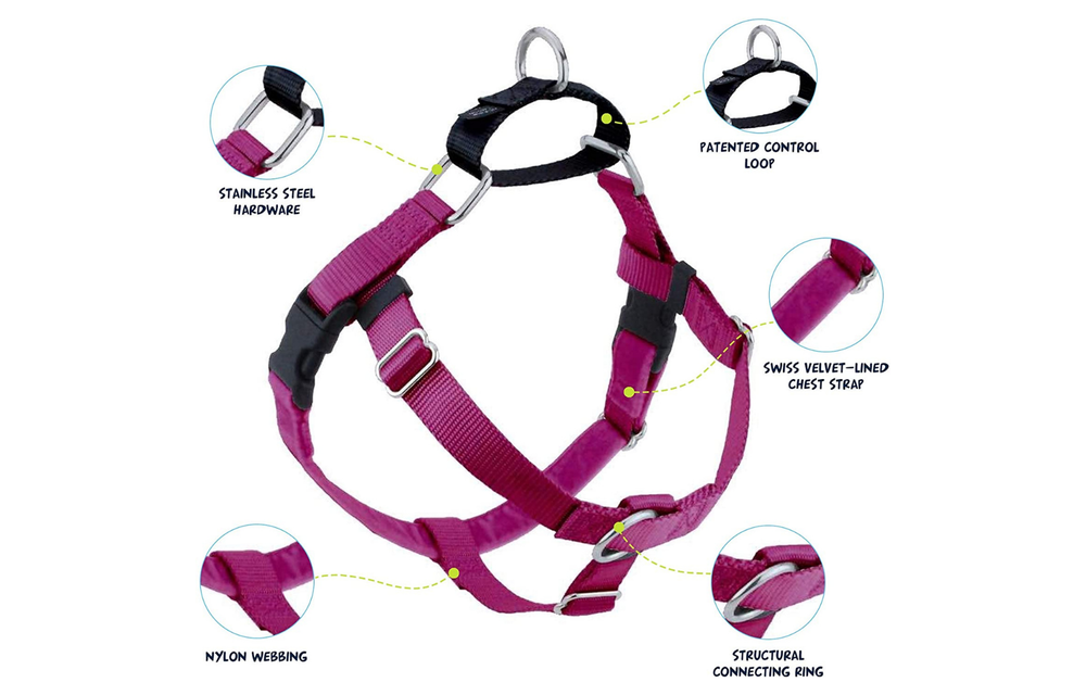 2 Hounds Freedom No Pull Harness Raspberry