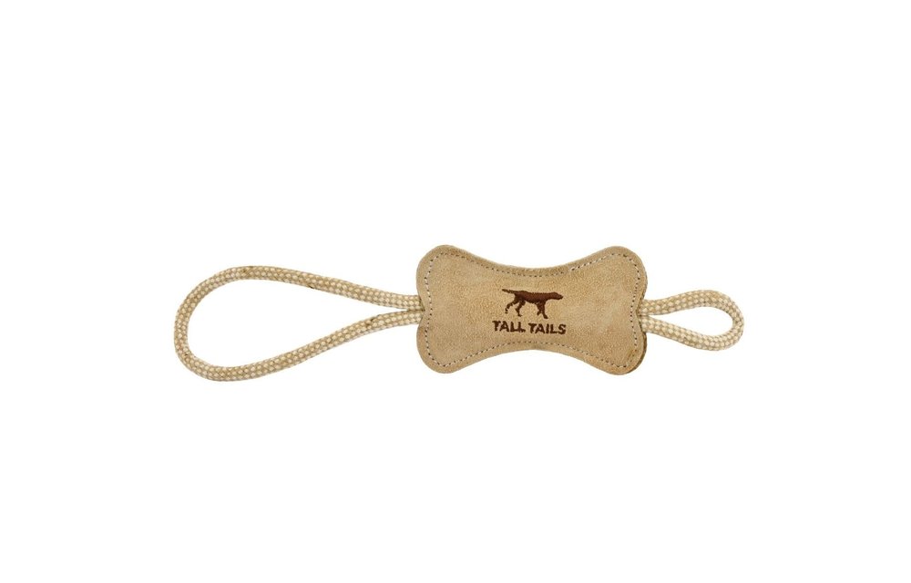 Tall Tails Leather Bone Tug 12in