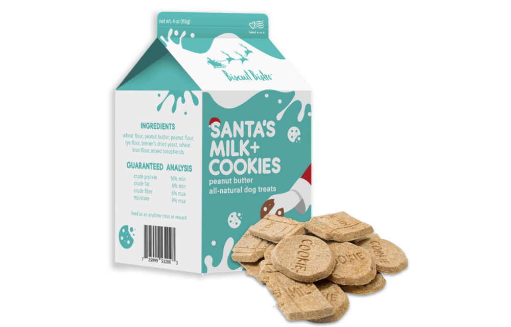 Pet Snax Santas Milk & Cookies PB Treats 4oz
