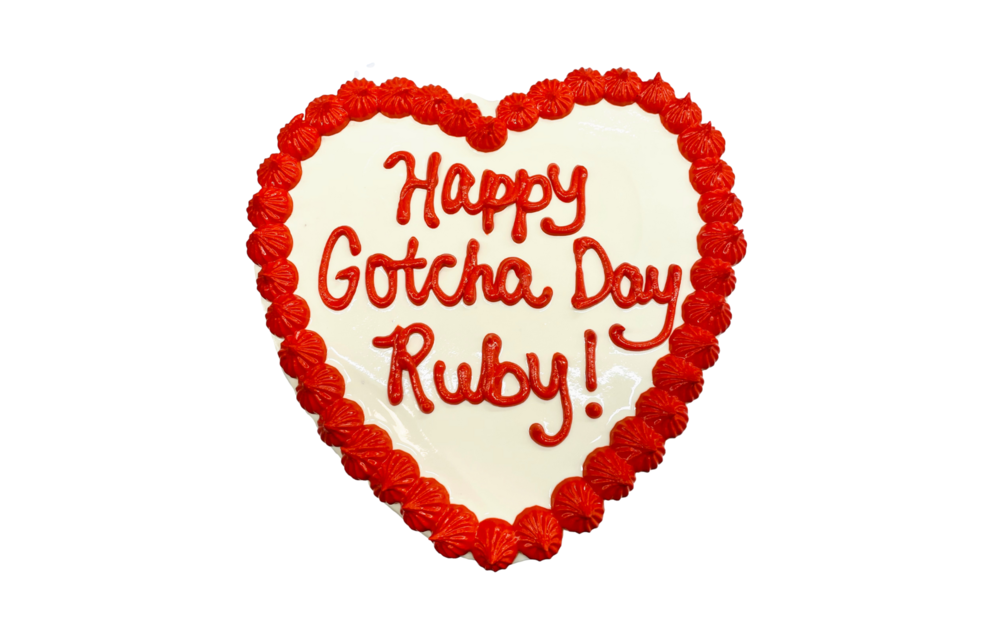 Lucky Dog Personalized Heart Cake