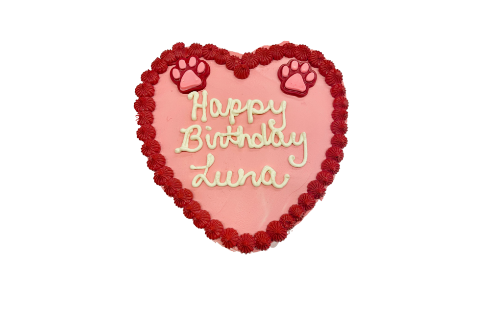 Lucky Dog Personalized Heart Cake