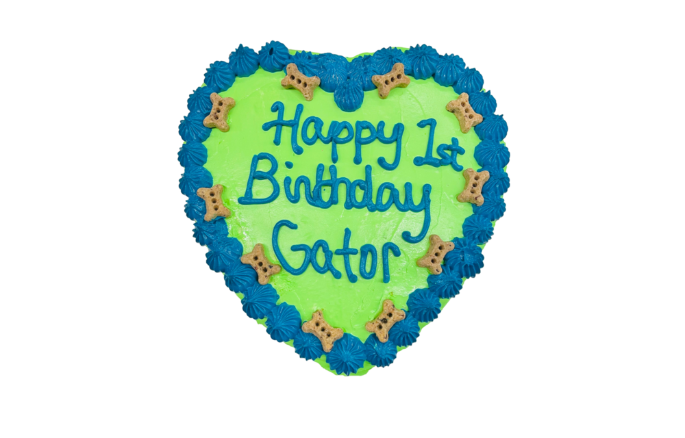 Lucky Dog Personalized Heart Cake