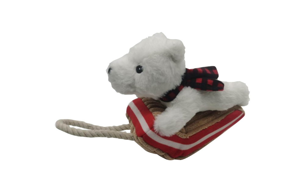Tall Tails Sledding Polar Bear 8in