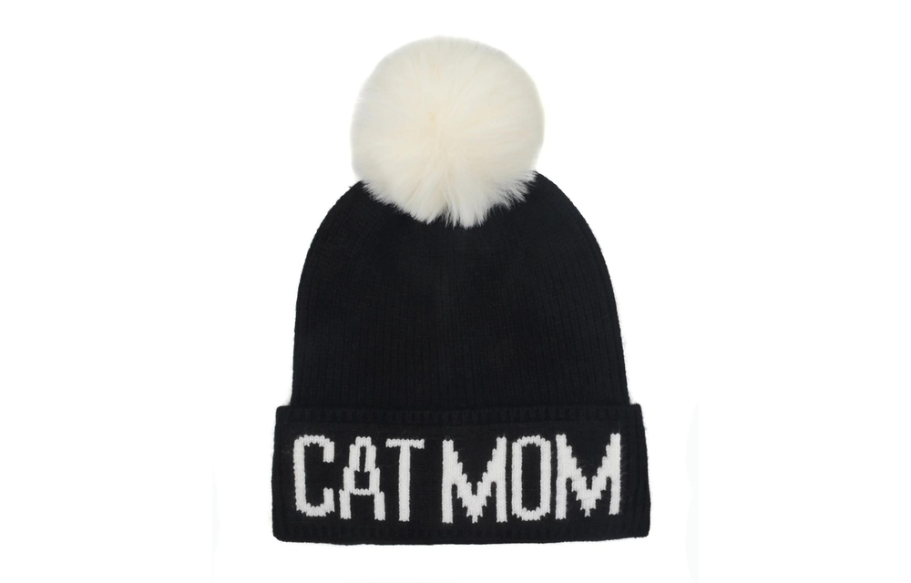 Cat Mom Black & White Hat