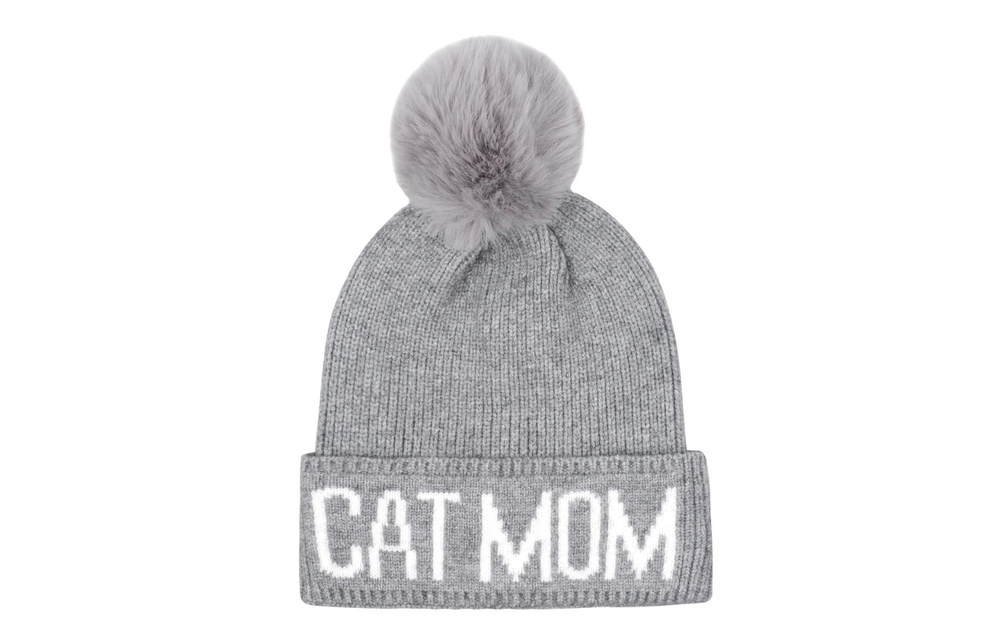Cat Mom Grey & White Hat