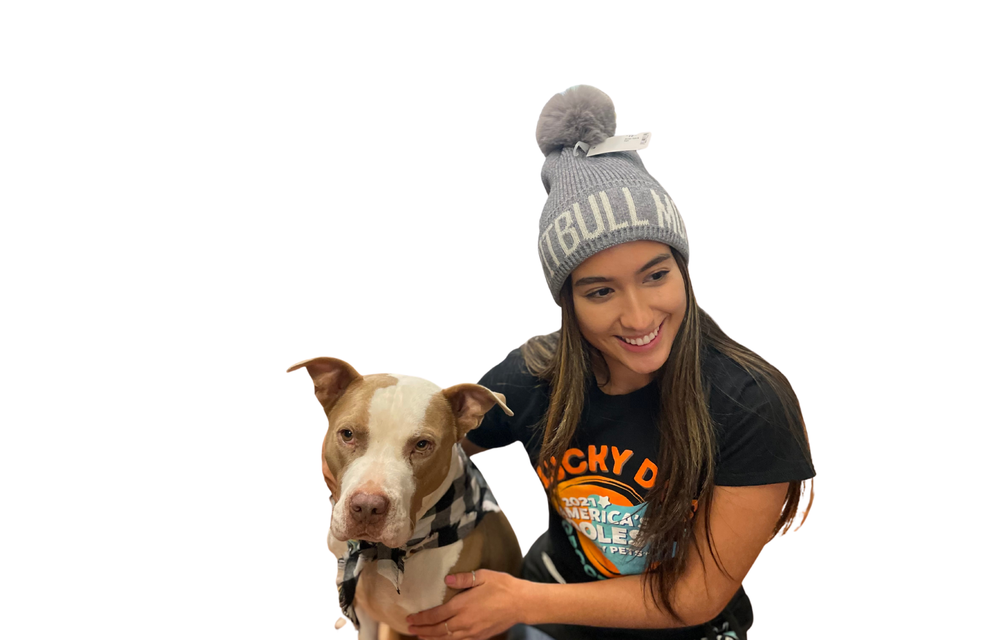 Pitbull Mom Grey & White Hat