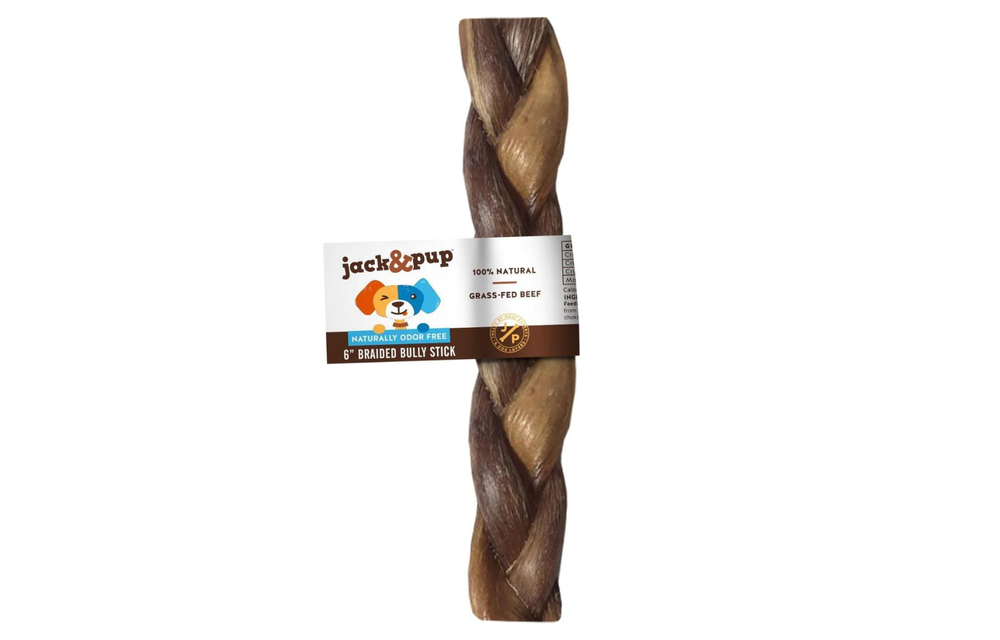 Jack & Pup Braided Bully Stick 6in