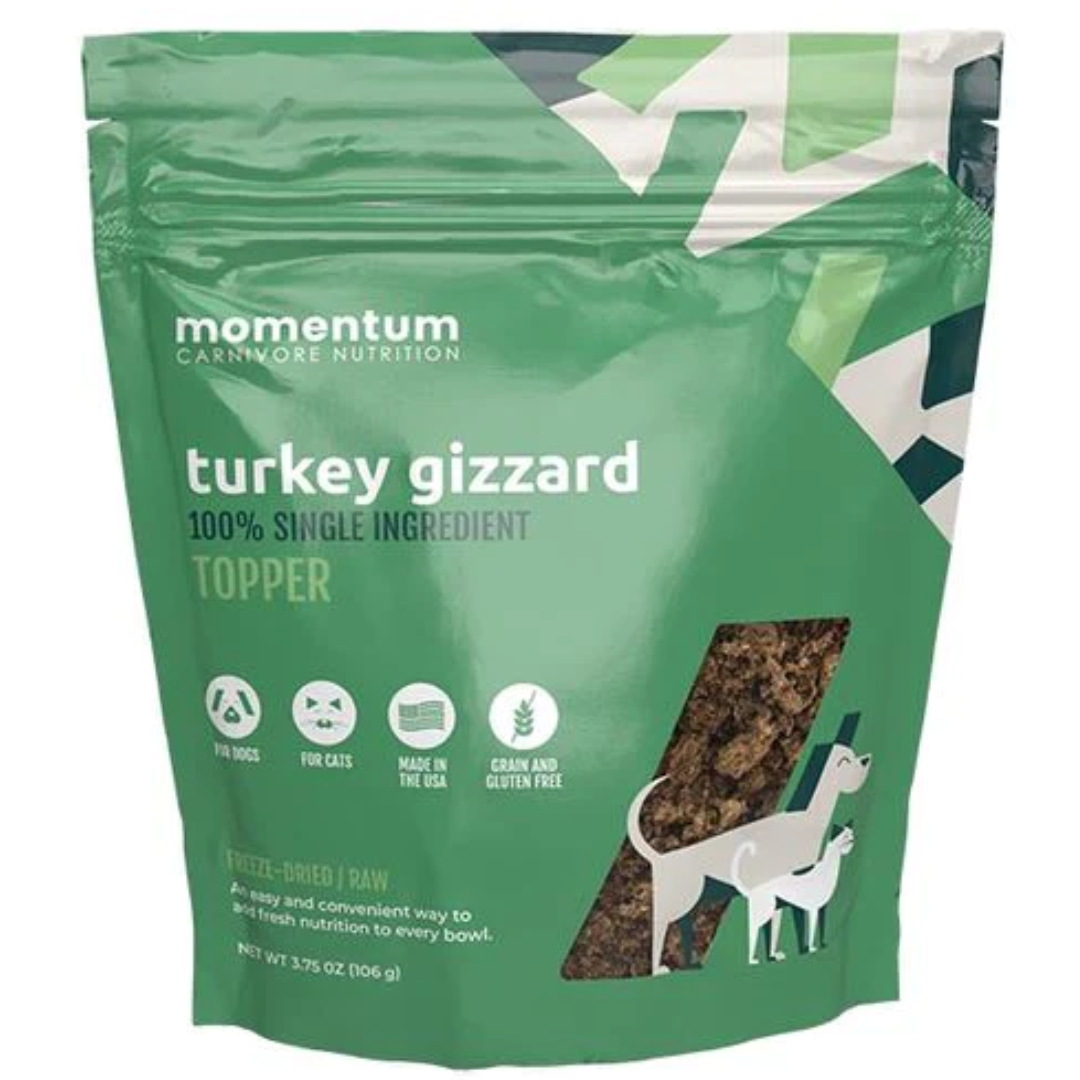 Momentum Turkey Gizzard Topper 3.75oz Lucky Dog Pet Grocery and Bakery