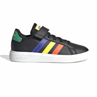 ADIDAS Grand Court 2 Elastic Lace and Top Strap Core Black/Lucid Blue/Court Green