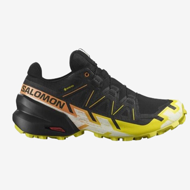 Salomon Mens Speedcross 6 GTX  Black/ Sulphur Spring/ Bird Of Paradise