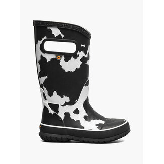Bogs Kids Rainboots Cow Black/White