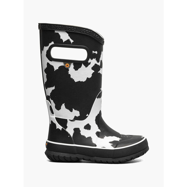 Bogs Kids Rainboots Cow Black/White