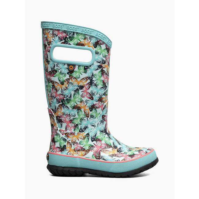 Bogs Kids Rainboots Butterfly Camo Sky Blue/Multi