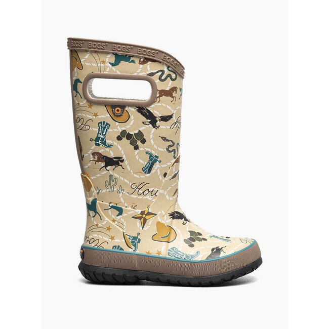 Bogs Kids Rainboots New Western Tan/Multi