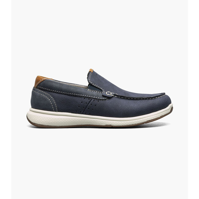 Florsheim Boys Moc Toe Slip On  Crossover JR Navy Nubuck