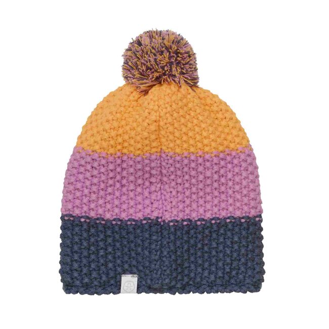 Color Kids Winter Hat Pompom Orange/Purple/Grey