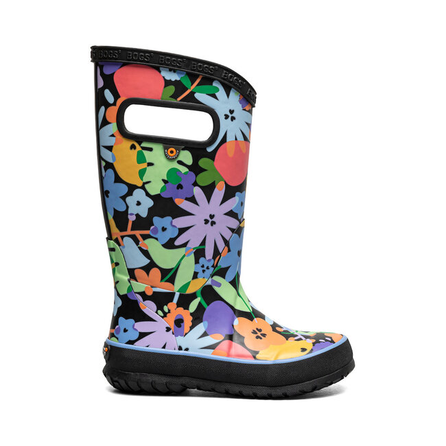 Bogs Rainboot Overlap Flowers Black/Multi