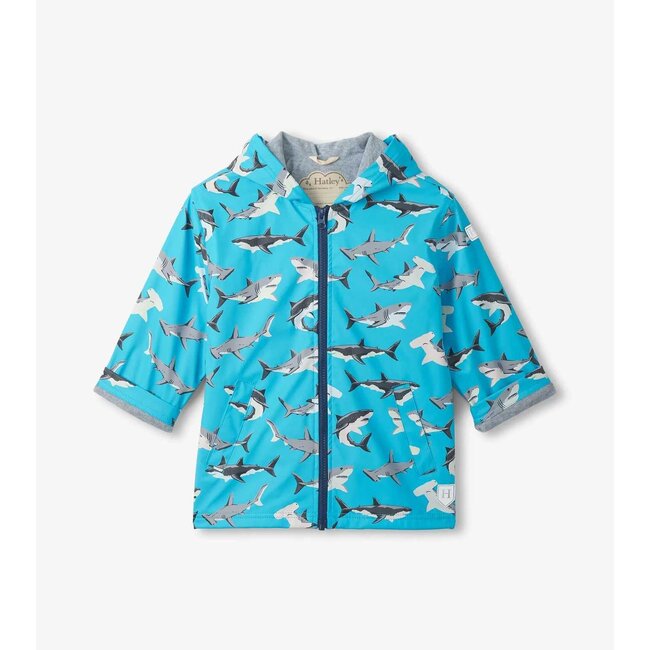 Hatley Rainjacket Shark Party Colour Changing Zip-Up