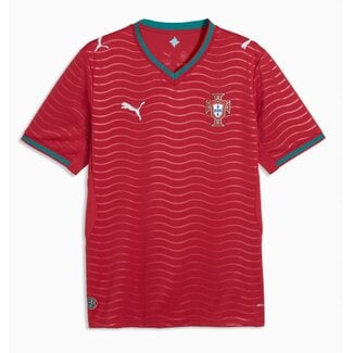 PUMA Mens Soccer Jersey Portugal Home 2026 Club Red/Green Lagoon